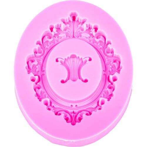 Frame shaped 3D Reverse Sugar Molding fondant cake silicone mold for polymer clay molds chocolate pastry decoration tools F1147