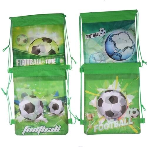 5styles Cartoon Drawstring Backpack Non-woven Fabrics Football Drawstring Gift Bags Kids Boys Backpack Shoes Clothes Storage Bag