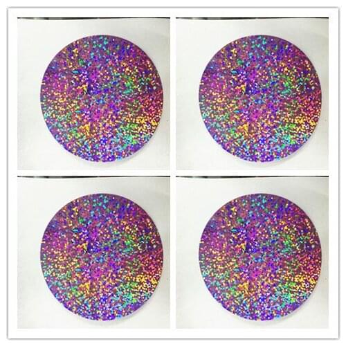 50pcs Large Round Sequins 55mm PVC Flat Paillette Craft Hologram Decoration 2 Side Holes Laser Light Pink LNHOME