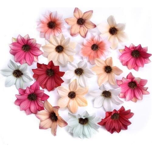 90PCs 6cm Gerbera Artificial Silk Flower Heads Home Party Decoration Scrapbooking Wreath DIY Head Cheap Craft Fake Daisy Flowers