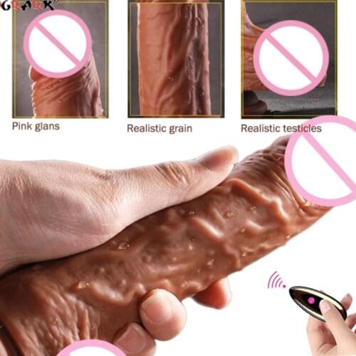 Automatic Telescopic Heating Dildo Vibrator G-Spot Massage Huge Realistic Penis Cock Anal Sex Toys For Women Adults Gay Products