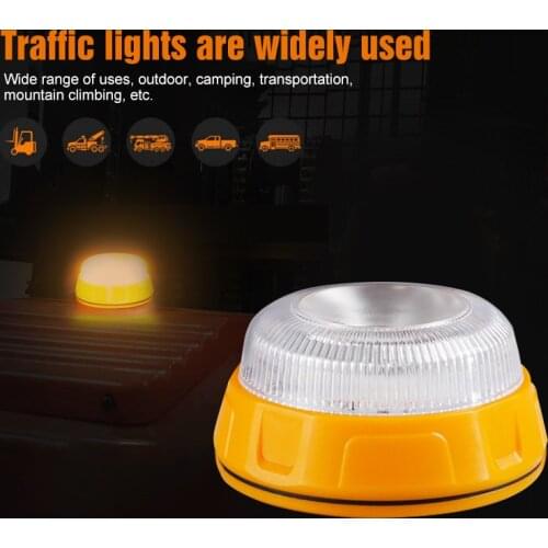 V16 Car LED Emergency Light Strobe Light Magnetic Base Roadside Traffic Safety Warning Light Car Beacon Lamps LED Flashing Light