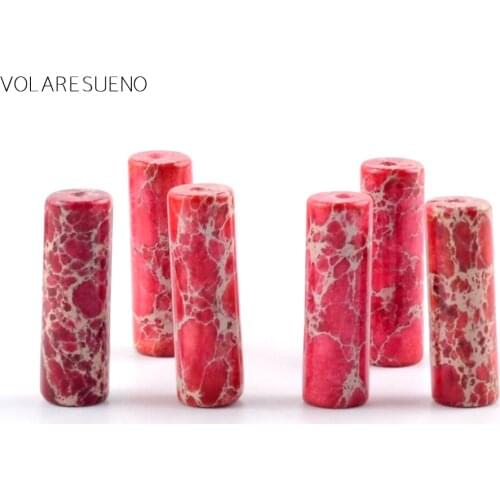 Column Red Sea Sediment Jaspers Loose Beads 15” Pick 4x13mm Spacer Beads For Charm Necklace Bracelet Accessory Jewelry Making