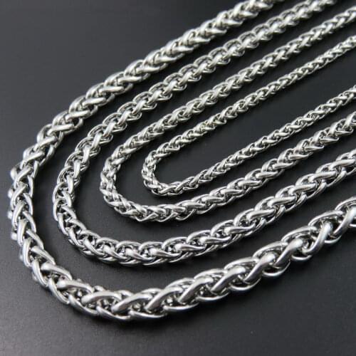 Stainless Steel Width 3/4/5/6mm Knit Keel chain DIY For Necklace Bracelet Jewelry Making Wholesale Dropshipping