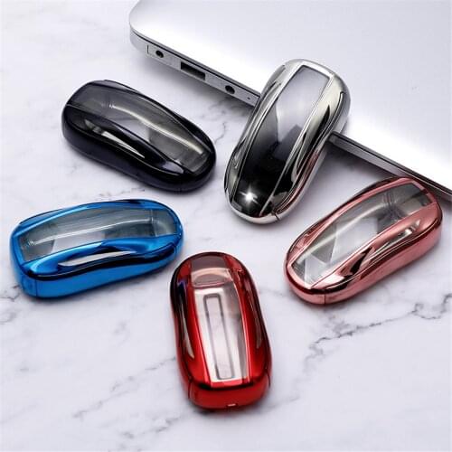 360° Protection TPU Car Key Case For TESLA Key Cover Anti-wear Transparent Key Shell For TESLA Model S Model 3 Model X Smart Key