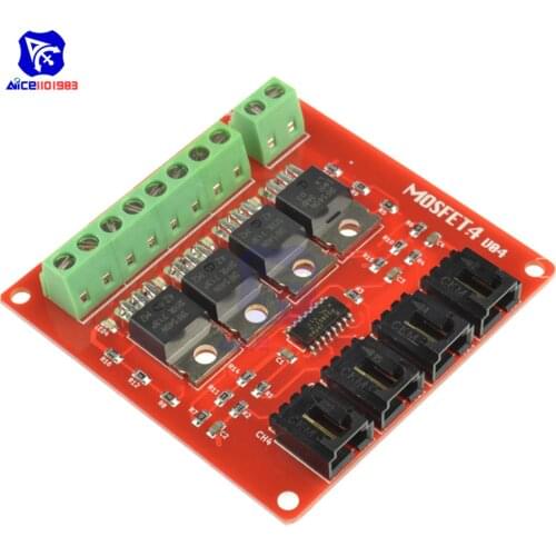 Four Channel 4 Channel Way Route MOSFET Button IRF540 V4.0 MOSFET Switch Module for Arduino DC Motor Drive Dimmer Relay Board