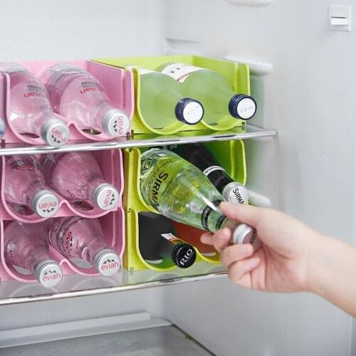 Refrigerator Bottle Holder Kitchen Organizer Rack Shelf Can Beer Wine Bottle Holder Rack Organizer Kitchen Food Container