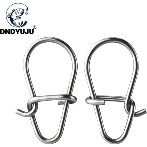 DNDYUJU 100pcs Stainless Steel Gourd Snap Safety Fast Clip Lock Strong Pull Anti-corrosion Fishing Lure Rigs Connector Tackle