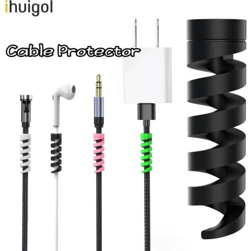 Ihuigol 10Pcs Spiral Cable Protector Silicone Storage Pipe Cord Wire Saver Cover USB Charging Earphone Case Protection Data Line