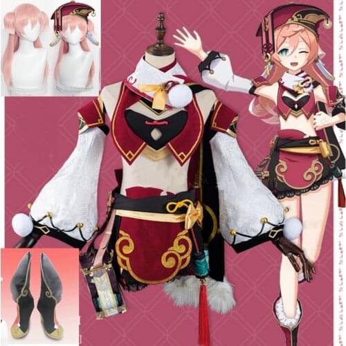 Game Genshin Impact Yanfei Yan Fei Cosplay Costume