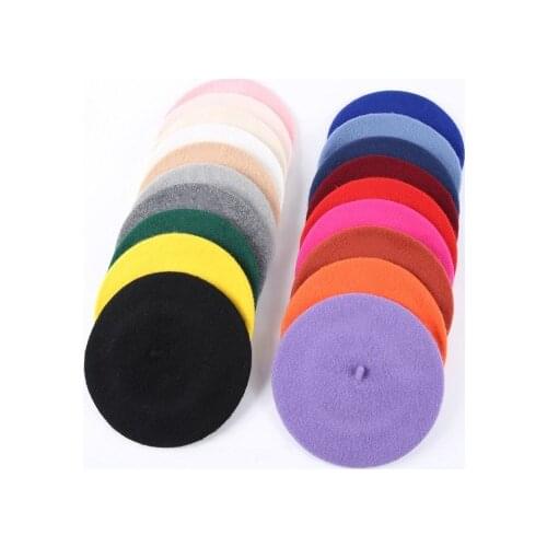Fashion Wool Baby Hat for Girls Candy Color Elastic Infant Baby Beret Hat Kids Caps for Girls 1-5 Years 1 PC