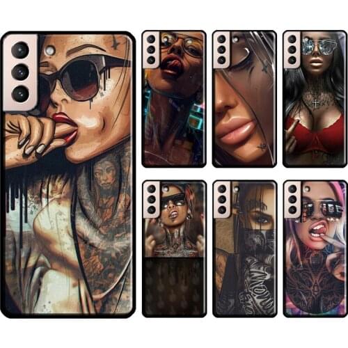 Sexy Sleeve Tattoo Girl Soft Case For Samsung Galaxy S21 S20 FE Note 20 Ultra Note 10 S8 S9 S10 Plus Phone Cover