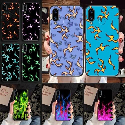 Flame Fashion Phone case For Huawei Honor 6 7 8 9 10 10i 20 A C X Lite Pro Play black pretty shell painting Etui fashion prime
