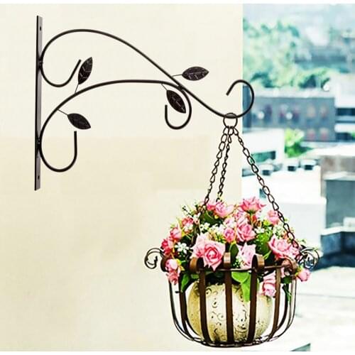 Stand for Flowers Geometric Wall Hanging Balcony Plant Flower Pot Wrought Iron Hooks Holder Wall-Mounted Basket Bracket Plant