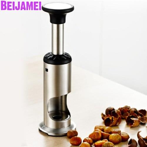 BEIJAMEI Portable Stainless Steel Household Chestnut Opener Peeling Small Chestnut Open Shell Peeling Tool