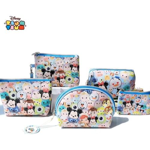 Disney Minnie portable Cosmetic Bags make up bag multi-purpose storage coin golden purse cartoon Mickey Mouse Makeup PU