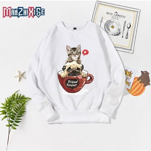 New Boys Cute Creative Cat Dog Printing Long Sleeve Pullover Tops Boy Clothing Girls Tops Breathable Comfort Funny Cartoon Top