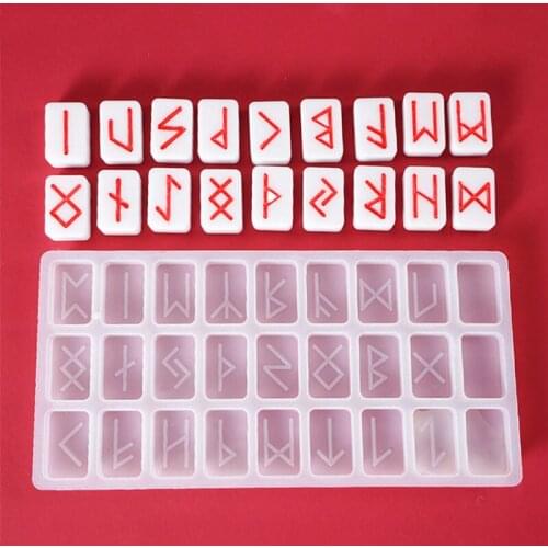 Rune Symbol Resin Mold Energy Symbol Mirror Crystal Epoxy Mold Rune Text Silicone Mold For Resin DIY