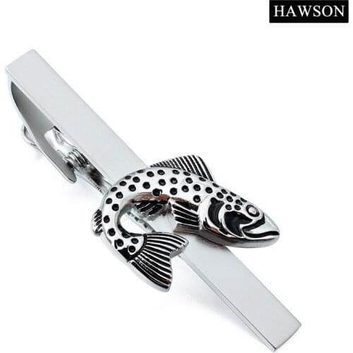 Fish Design Tie Clip Clasp Gift for Party Casual Style Necktie Tie Bar Pin Gentlemens Shirt