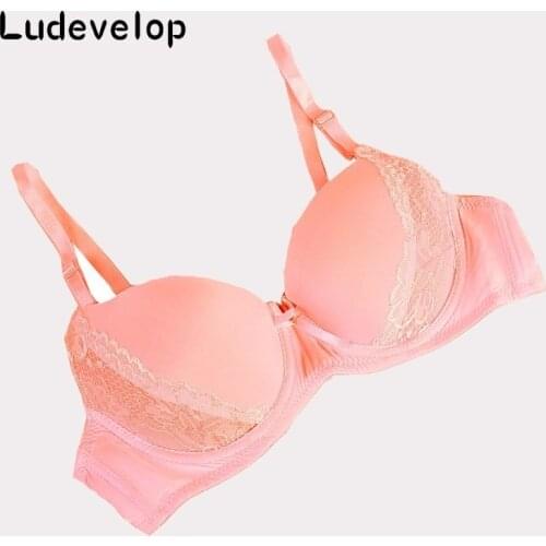 Ludevelop Sexy Bras Cheap High quality Bra Solid Patchwork Lace Underwear for Women Push Up Brassiere 32-38 ABC cup Black Beige
