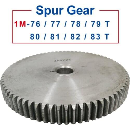 1 Piece spur Gear 1M76/77/78/79/80/81/82/83T rough Hole 8/10mm gear wheel 45#carbon steel Material motor gear Total Height 10mm