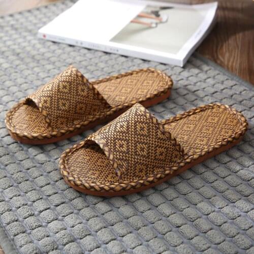 Summer Flax Slippers Women Men Casual Linen Slides Multi-Style Non-Slip EVA Home Flip Flops Indoor Shoe Female Sandals Wholesale