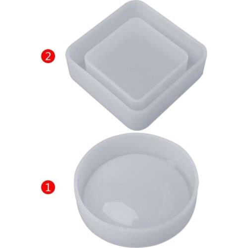 Silicone Mold DIY Ashtray Round Square Geometric Jewelry Making Epoxy Resin Mirror Crafts Molds Crystal Handmade Domestic