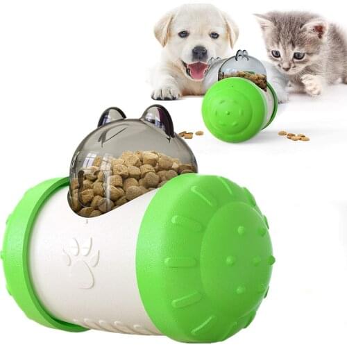 Dog Cat Tumbler Slow Food Feeder Ball，Automatic Food Dispensing Ball Toys Swing Automatically Leak Food Interactive Dog Toys