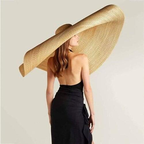 80cm straw hat with large eaves, beach sun protection hat, straw hat for traveling and vacation, straw hat, paper straw hat
