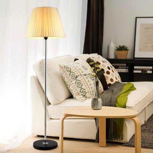 Modern simple living room bedroom bedside lamp European creative fabric decoration remote control LED floor lamp dimming lamp xu