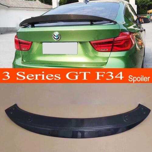 F34 Real Carbon Fiber & FRP Big Car-styling Rear Trunk Boot Wing Spoiler for BMW 3 Series GT F34 GT320i GT328i GT335i 2012-2019