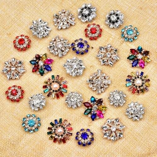 8pcs,glass rhinestone Jewelry Buttons , luxurious Flower Button Patterns,DIY buckle Clothing Accessories Materials
