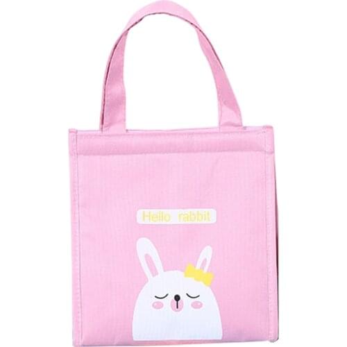 Unisex Waterproof Velcro Lunch Bag with Soft Handles Cartoon Light Weight Insulation Bag Outdoor Portable Fresh-keeping Case
