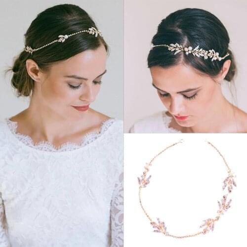 Handmade Long Gold Vintage Tiara Headbands Rhinestone Bridal Hair Jewelry For Women Pearl Hairbands Wedding Hair Ornaments Gifts
