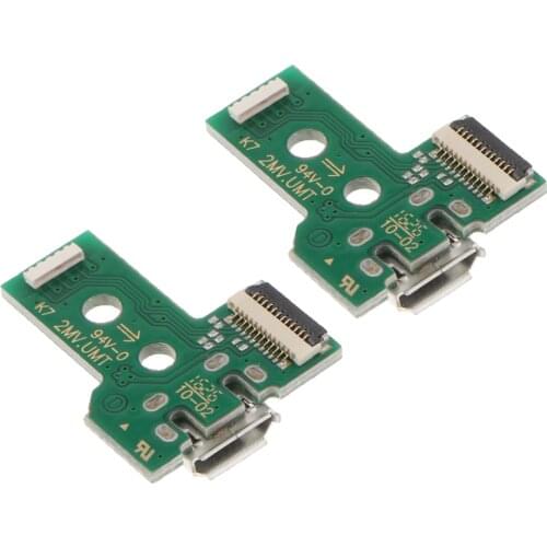 2Pcs 12Pin Connector USB Charging Port Socket Board For SONY PS4 Wireless Dualshock 4 Controller (JDS-030)wireless controller