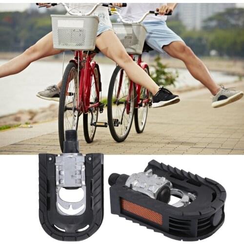 2pcs Foldable Mountain Bike Pedals Bearing Ball Bicycle Pedals Bicycle Accessories (Black)