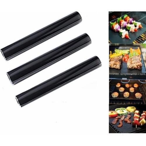 3 Pcs Non-stick BBQ Grill Mat 40cm * 33cm Baking Mat bbq Cooking Grilling Sheet Heat Resistance Easily Cleaned Kitchen Tools