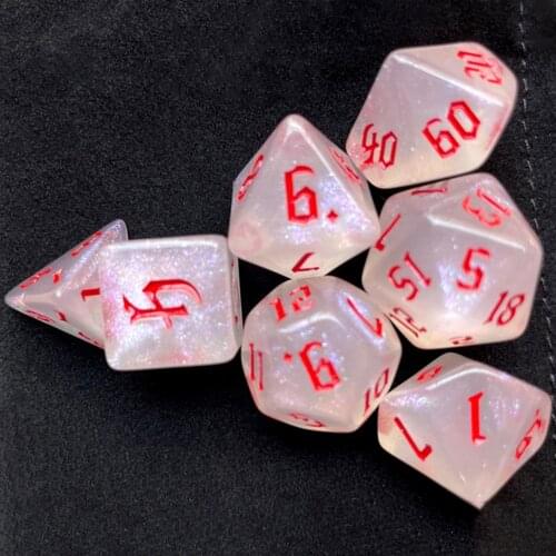 7 Pcs Resin Polyhedral Dices for DND RPG MTG Dials Dice Desktop Table Popular Board Game Toy 7Pcs Resin Polyhedral Dices Set