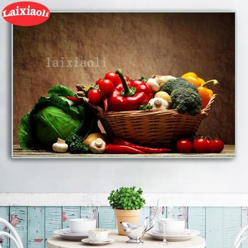 DIY diamond painting Fruit and vegetable blue Diamond Embroidery gift Square Diamond Round Diamond5d full diamond Mosaic puzzle