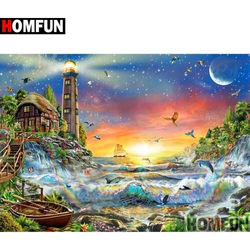 HOMFUN Full Square/Round Drill 5D DIY Diamond Painting "landscape" Embroidery Cross Stitch 5D Home Decor A07125