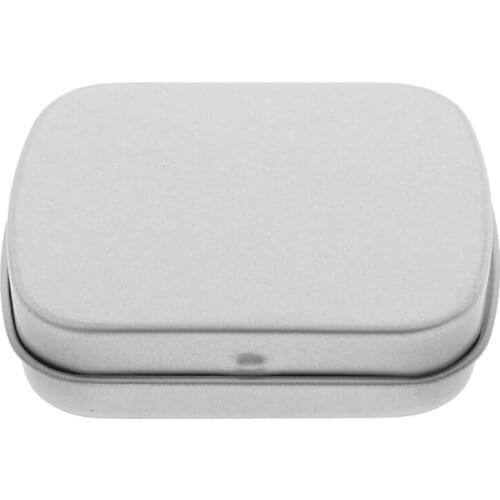 Small Hinged Metal Tin Lip Balm Beard Wax Cream Sweets Cosmetics Pills 6x4.6x1.5