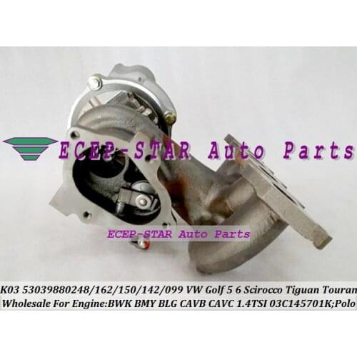 Free Ship Turbo K03 53039700099 53039700142 53039880099 53039880142 For VW Golf 5 6 Polo Tiguan Touran BWK BMY BLG CAVB 1.4L TSI