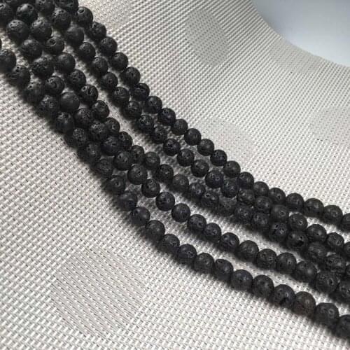 Natural Stone Beads Round Shape Lava Stone Beads for Women DIY Necklace Bracelet Earring Jewelry Making Size 6mm 8mm 10mm