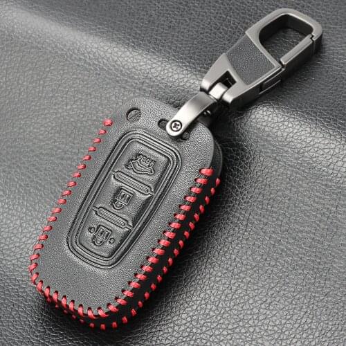 Car Key Cover Case For Hyundai Solaris I30 IX35 Tucson Accent Getz Elantra Sonata Genuine Leather Keychain Car Key Shell