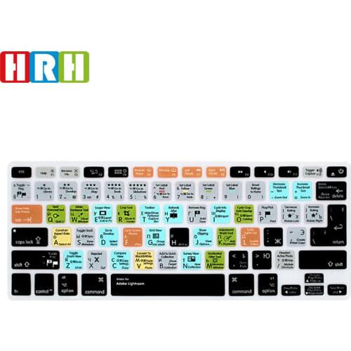 HRH Lightroom Russian Function Silicone Keyboard Cover Skin for Mac Air Pro Retina 13"15"17"EU/US Keyboard Protective Film