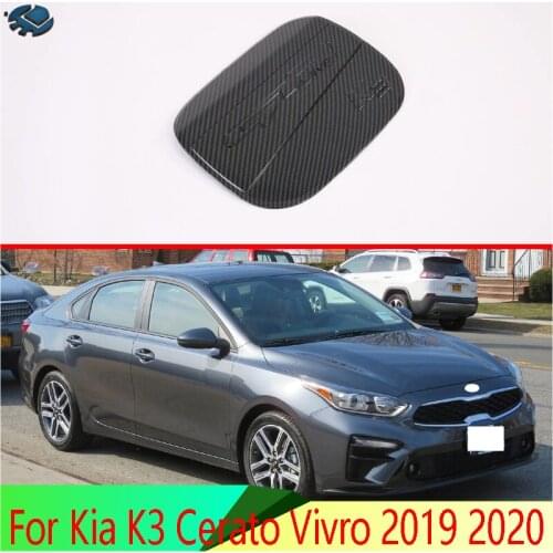 For Kia K3 Cerato Vivro 2019 2020 Carbon Fiber Style fuel tank cap cover car-styling trim oil fuel cap protective