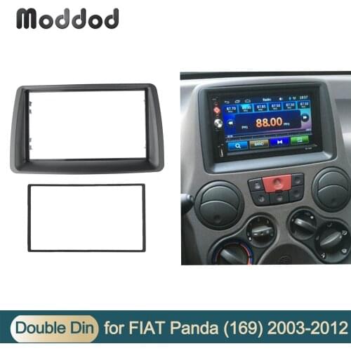 Double Din Fascias for FIAT Panda 2003-2012 Radio CD DVD Stereo Panel Dash Mount Refitting Install Trim Kits Frame Plate Bezel