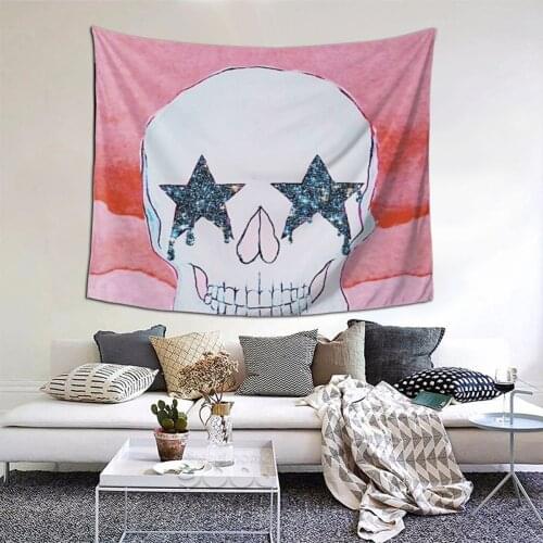 Star Skull Tapestry Funny College Tapestry Wall Bedspread aesthetic Psychedelic Decor Blanket For Living Room