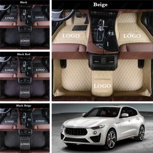 Waterproof Car Floor Mat for Maserati Ghibli GranTurismo Levante Quattroporte Auto Foot Mats Car Carpet Cover Leather Floor Mats