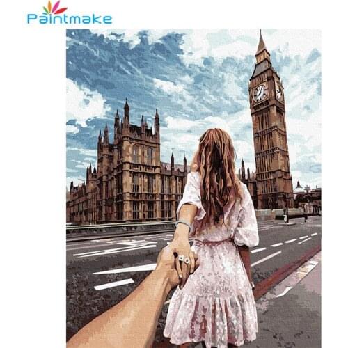 Paintmake Portrait DIY Paint By Numbers no frame Romantic Girl Canvas Painting Hands For Home Room Decor Wall Art picture Gifts